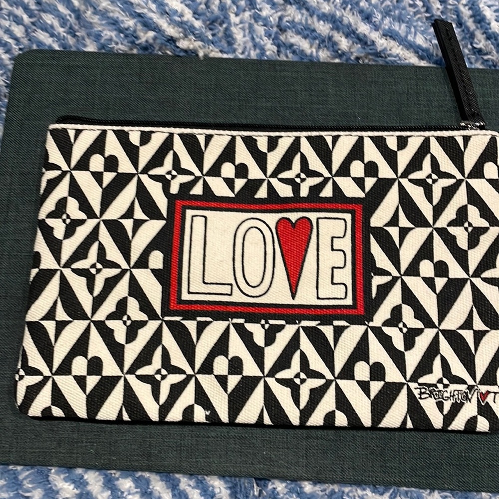 Brighton Love Heart TC Tom Clancy Canvas Zippered Clutch Pouch - New VALENTINES